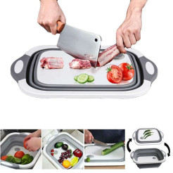 3in1 Sink Folding Chopping Cutting Board Dish